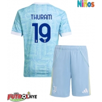 Camiseta Juventus Khephren Thuram #19 Visitante Equipación para niños 2025-26 manga corta (+ pantalones cortos)